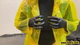 Fejira com Raincoat and gas mask self bondage vibrator orgasm snapshot 2