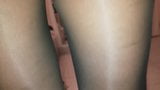 Huge cumshot on black skirt and nylons snapshot 4