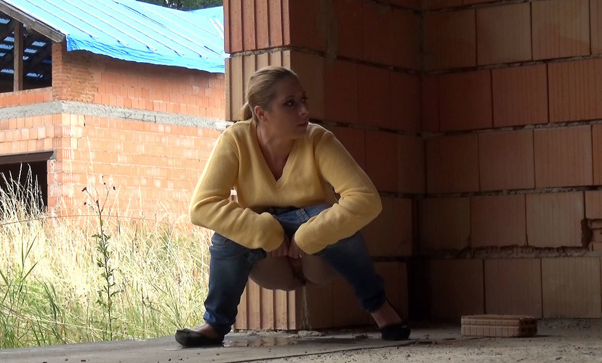 Free watch & Download Blonde teen pisses on building to relieve pee desperation
