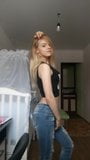 Blond beaty in jeans snapshot 6