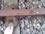 Train track wank and cum snapshot 14