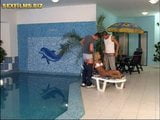 Teenage gangbang party at  the swimmingpool. snapshot 13