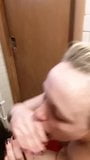 White slut getting facial from BBC in bathroom snapshot 6