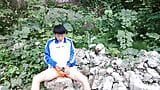 boy cum Masturbation cute outdoor forest snapshot 5