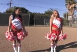 Cheerleader Girls After Football Game With Quarterback snapshot 2