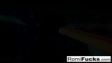 Romi and Dani lesbian black-light fun snapshot 3