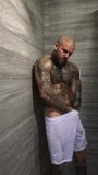 Inked British stud in the shower snapshot 4