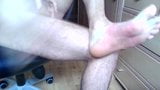 Foot torture with rubber bands and wooden spoon. snapshot 19