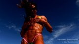 sexy tanned woman’s abs snapshot 2
