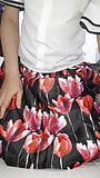 Cum wearing flower satin skirt snapshot 1