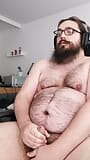 Fat bear masturbates and cums on himself snapshot 2