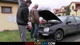 Smart muscle guy seduces car mechanic snapshot 1