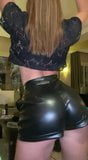 russian girl twerk in leather shorts snapshot 3