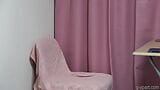 Busty Japanese Under Table Masturbation snapshot 1