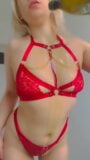 a naughty striptease in red lingerie!! snapshot 8