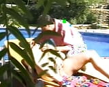 Blonde German MILF having some fun with her wild dude at the pool snapshot 9