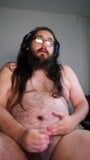 Fat bear masturbates and cums on his chest snapshot 4