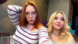 Two chubby girls play with a guy on camera snapshot 7