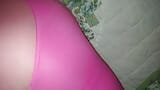 CD hump in new pink nylon pantyhose leotard. snapshot 5