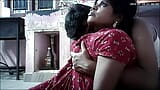 Indian hot house wife kissing and boobs pressing snapshot 9