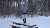 Big ass in the winter forest snapshot 7