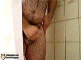 Furry Chubby Bear Strokes His Cock In The Shower snapshot 13