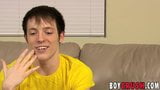 Flexible twink jerks off his big cock really hard snapshot 6