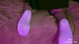 ASMR POV sexy nylon feet massage in white gloves snapshot 2