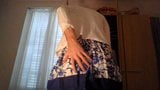 Amateur cross dresser wearing a cute secretary flower dress snapshot 5