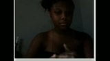 black girl having fun on cam snapshot 2