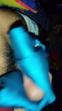 Handjob in blauem seidigem Satinanzug des Pflegepersonals (08) snapshot 6