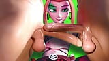 Desene animate 3D Harley Gwen cu două femei îmbrăcate - reacharound Quinn Tennyson încornorat galeria încornoratului venerează frottage -ul stăpânei snapshot 4