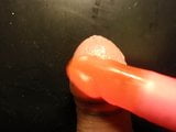 Using my cousins dildo on my glans and cummin heavy snapshot 1