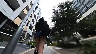 Exhibitionist Walking and Riding with Butt Plug, Red Garters and Dildo   Big Ass, Lingerie, Outdoor, Sex Toy, Anal Trans HD Porn | xHamster