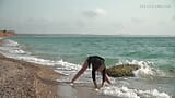 Hot acrobatics at the sea with Kim Nadara snapshot 3