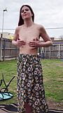 Getting naked in the backyard.  Showing off my pussy and tits. snapshot 3