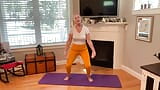 Dani D Mature Yoga Stretch #3 (Yellow Leggings And Pink Toe Nails) snapshot 4