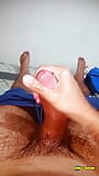 POV Jerking my big uncut Latino cock with oil and moaning until I cum snapshot 15