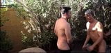 Daddy with two boys outdoor bareback snapshot 18
