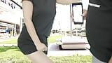 Ejaculate loudly in public on the mall terrace with the Lush remote control vibrator snapshot 5