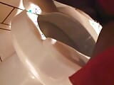 Watcher's view of two different ebony whores urinating in the bathroom snapshot 6