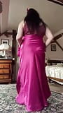 In a long fuchsia dress outfit for a night out snapshot 1