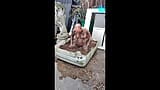 Slave naked and pissing in the mud snapshot 10