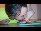 Katia & Michelle-slave licks sweaty flip flops snapshot 6