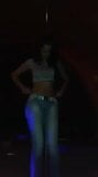 Sexy dancing brunette tight jeans snapshot 5