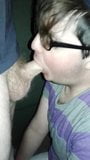 Late night outside blowjob by twink nerd with CIM snapshot 5