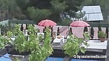 Mature blonde secretly filmed in the garden snapshot 3