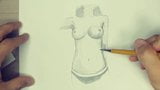 Dibujo de pecho y cuerpo de la hermanastra snapshot 9