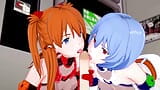 Asuka und Rei geben einen Blowjob in POV: Neon Genesis Evangelion 3D-Hentai-Parodie snapshot 1