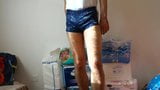 Crossdresser in adidas Beckenbauer Nylon-Shorts snapshot 1